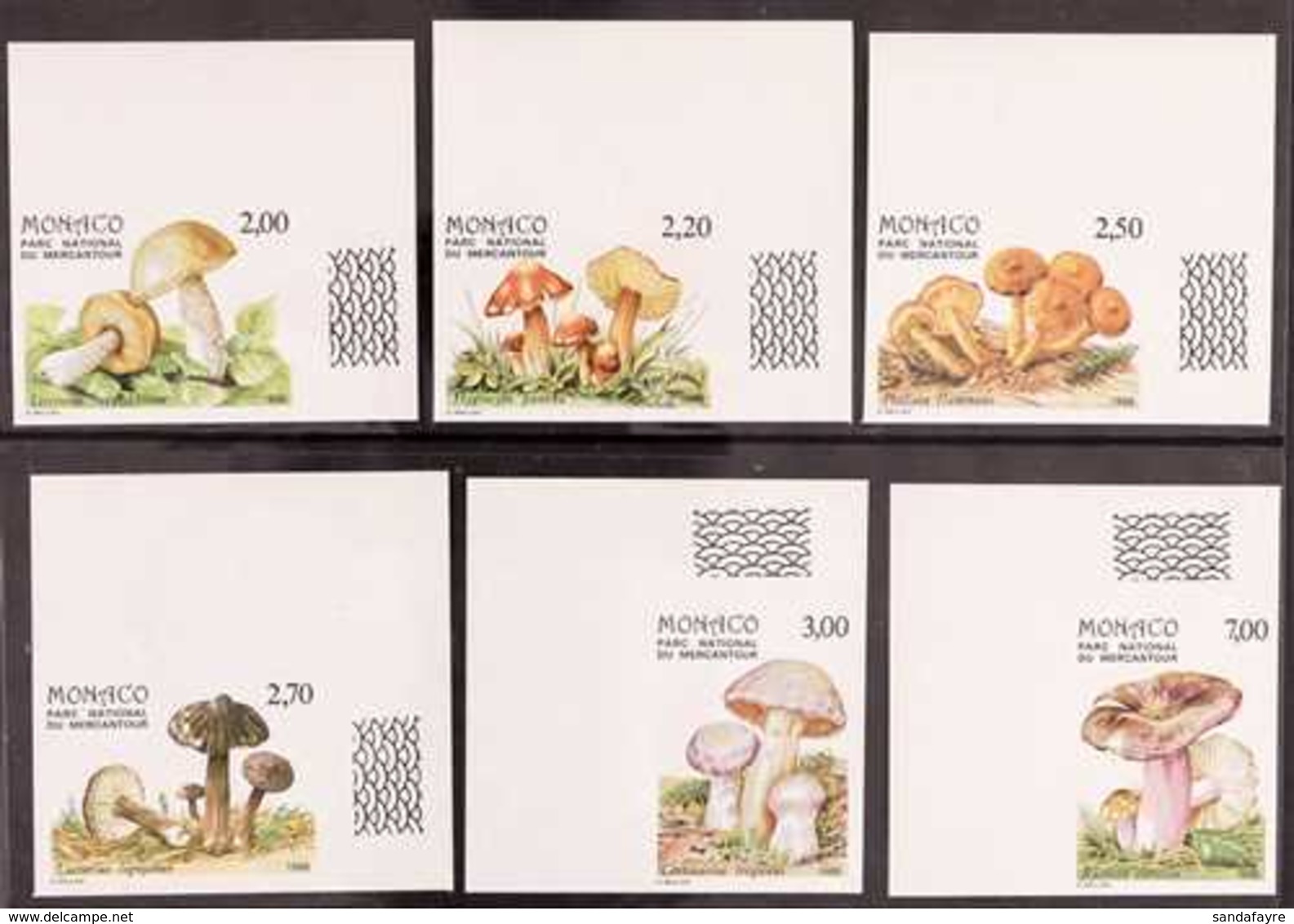 1988 Mushrooms Complete IMPERF Set, Yvert 1628/33, Superb Never Hinged Mint Corner Examples, Very Fresh & Scarce. (6 Sta - Andere & Zonder Classificatie