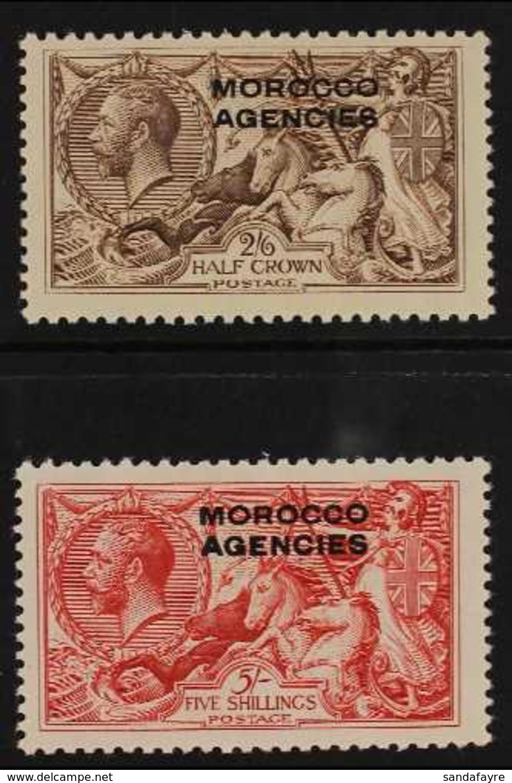 BRITISH CURRENCY 1914-31 Bradbury Wilkinson 2s6d Chocolate-brown And 5s Rose-red, SG 53/54, Very Fine Mint. (2 Stamps) F - Otros & Sin Clasificación