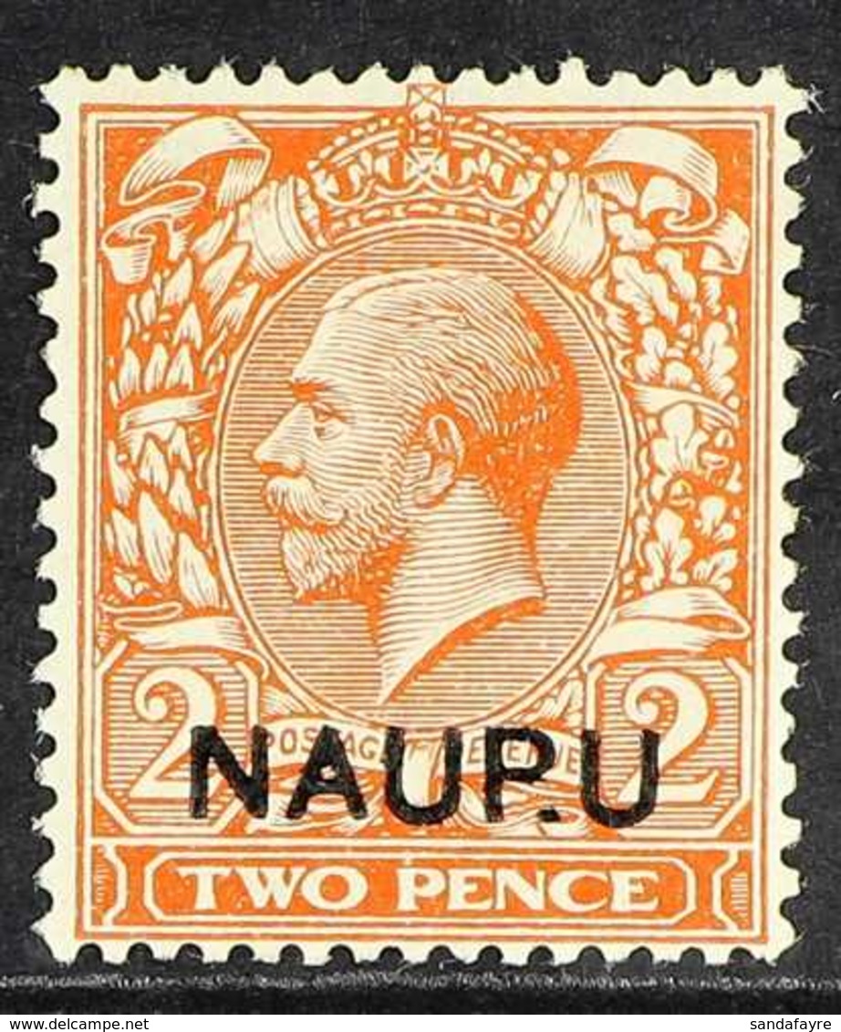 1916 - 23 2d Orange Die I, Variety "NAUP.U", SG 4a, Very Fine Used. Scarce Stamp. For More Images, Please Visit Http://w - Nauru