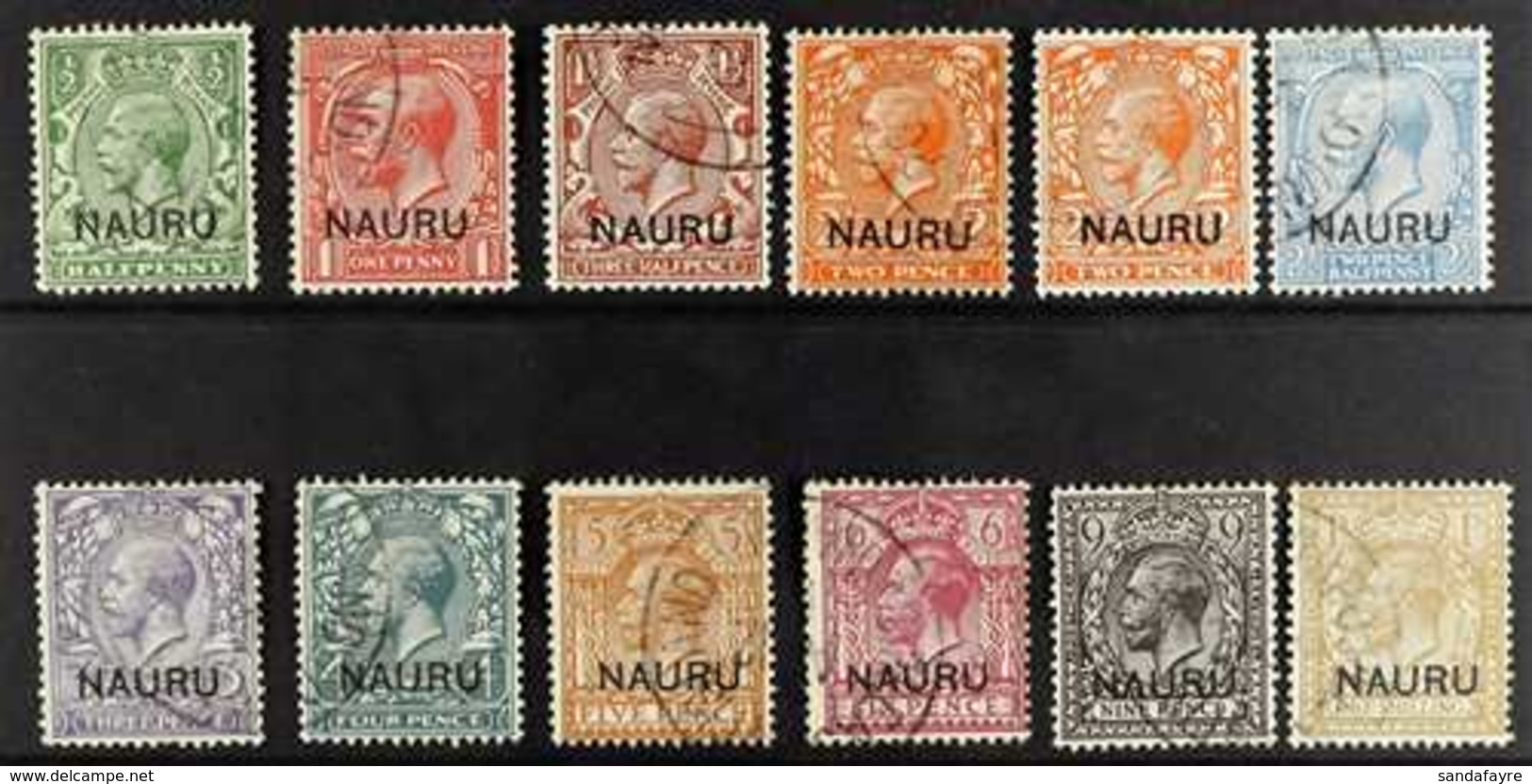 1916 - 23 Complete Set To 1s Overprinted "Nauru", SG 1/12, Very Fine Used. (11 Stamps) For More Images, Please Visit Htt - Nauru