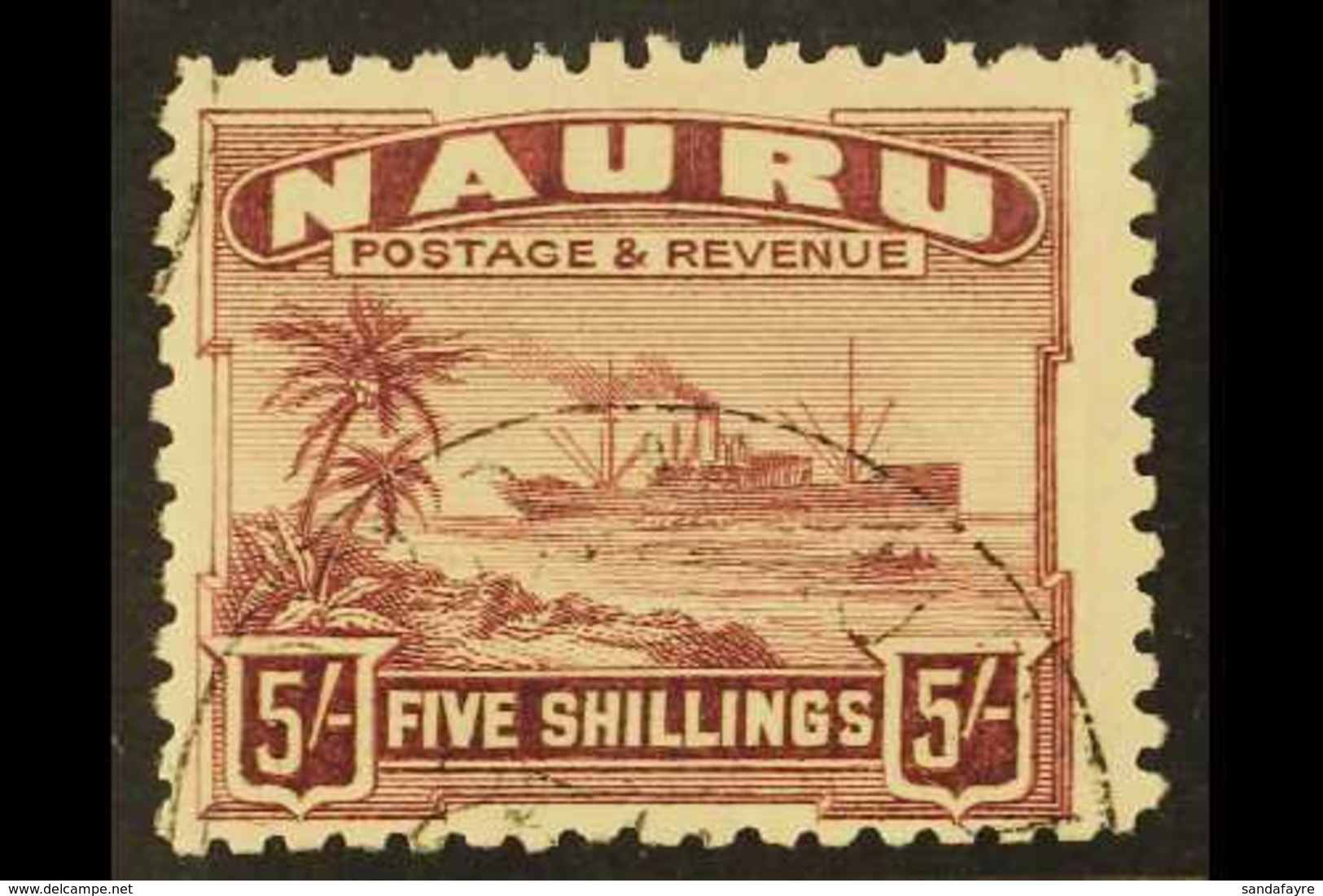 1924-48 5s Claret On Greyish Paper, SG 38A, Fine Cds Used For More Images, Please Visit Http://www.sandafayre.com/itemde - Nauru