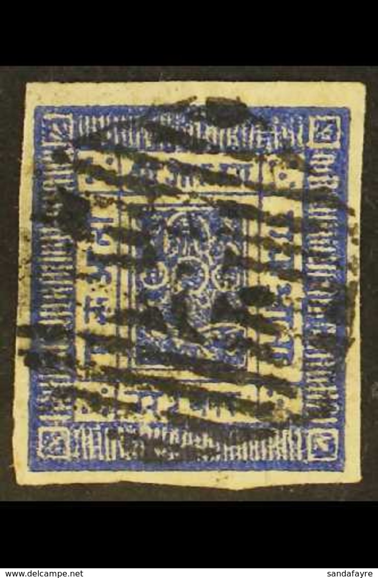 1881 White Wove Paper, Imperf, 1a Deep Ultramarine (Hellrigl 4a, SG 4, Scott 4), Fine Used With 4 Good Margins. For More - Népal