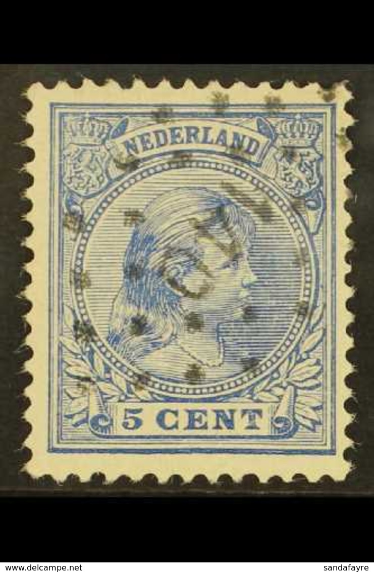 1891-94 5c Blue Queen (SG 148a, NVPH 35), Fine Used With Nice "140" (LAREN) Numeral Cancel, Fresh. For More Images, Plea - Autres & Non Classés