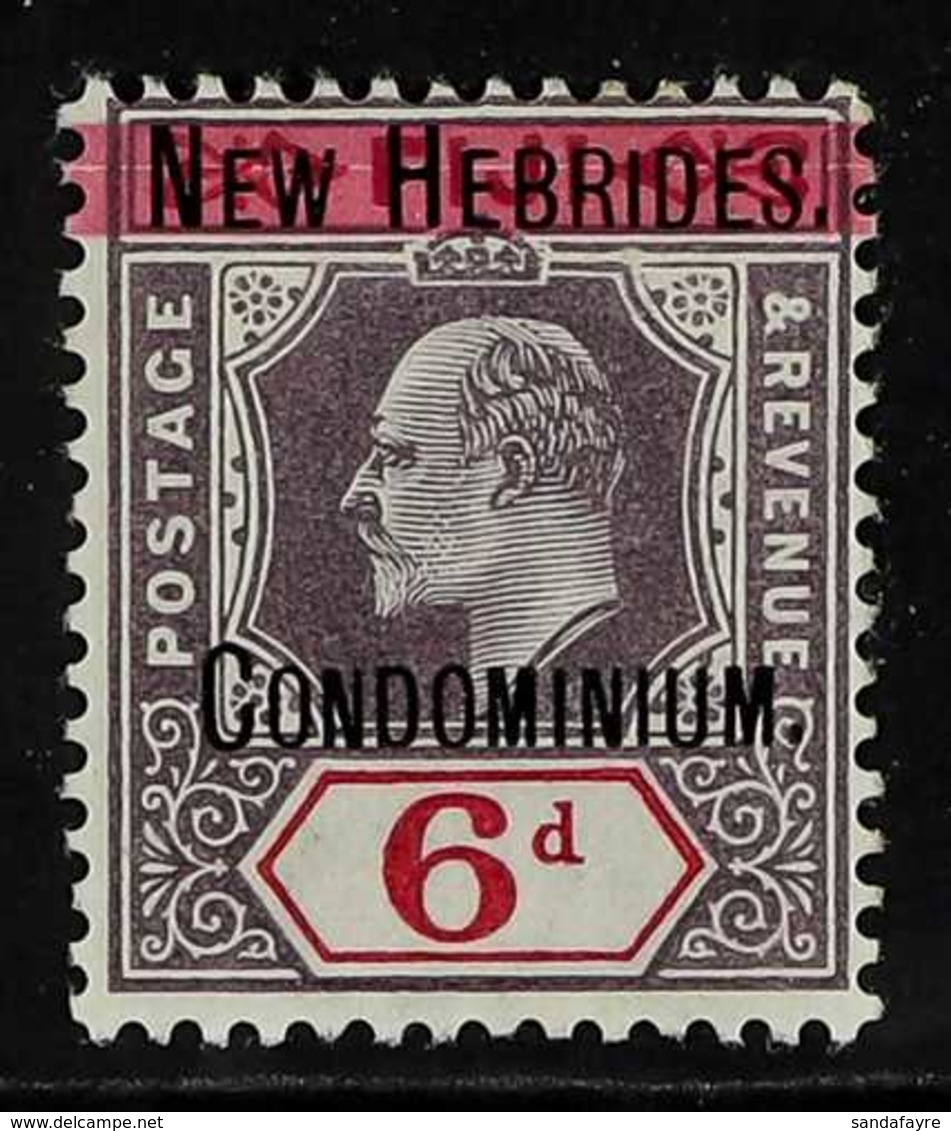 ENGLISH 1908 6d Dull Purple & Carmine Overprint With DAMAGED FRAME AND CROWN (SPAVEN FLAW) Variety, SG 8a, Fine Mint, Fr - Andere & Zonder Classificatie