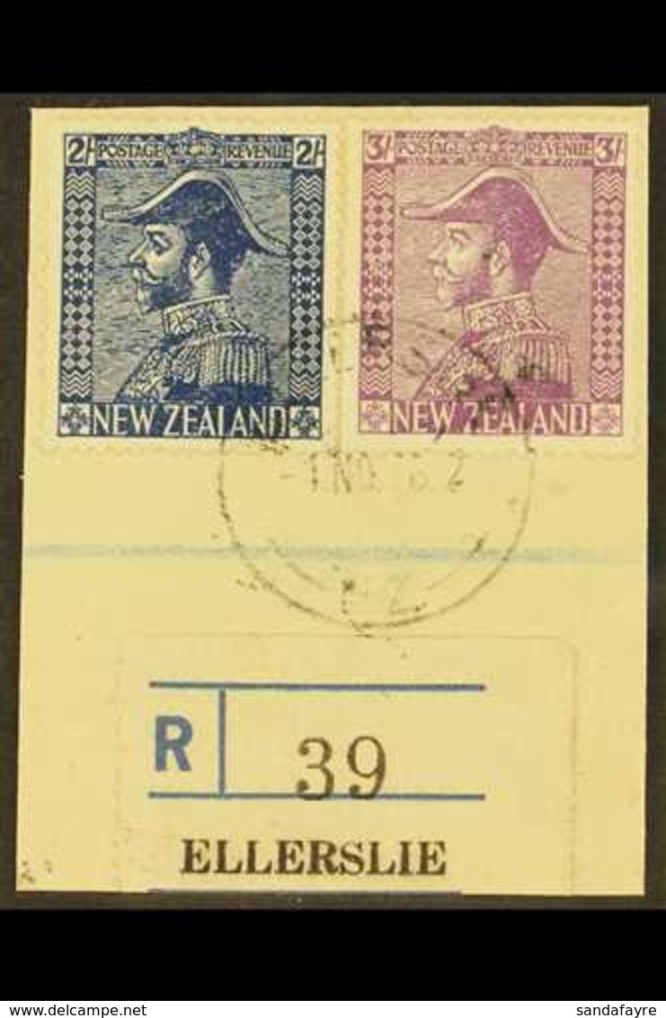 1926-34 2s Deep Blue & 3s Mauve Admirals, SG 466/67, Very Fine Cds Used On Piece Tied By "Ellerslie" Cds Cancel, Plus Re - Andere & Zonder Classificatie