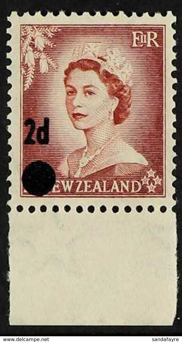 1958 VARIETY 2d On 1½d Brown Lake, Error Surcharged On 1953 Issue, SG 763b, Superb Never Hinged Mint For More Images, Pl - Otros & Sin Clasificación