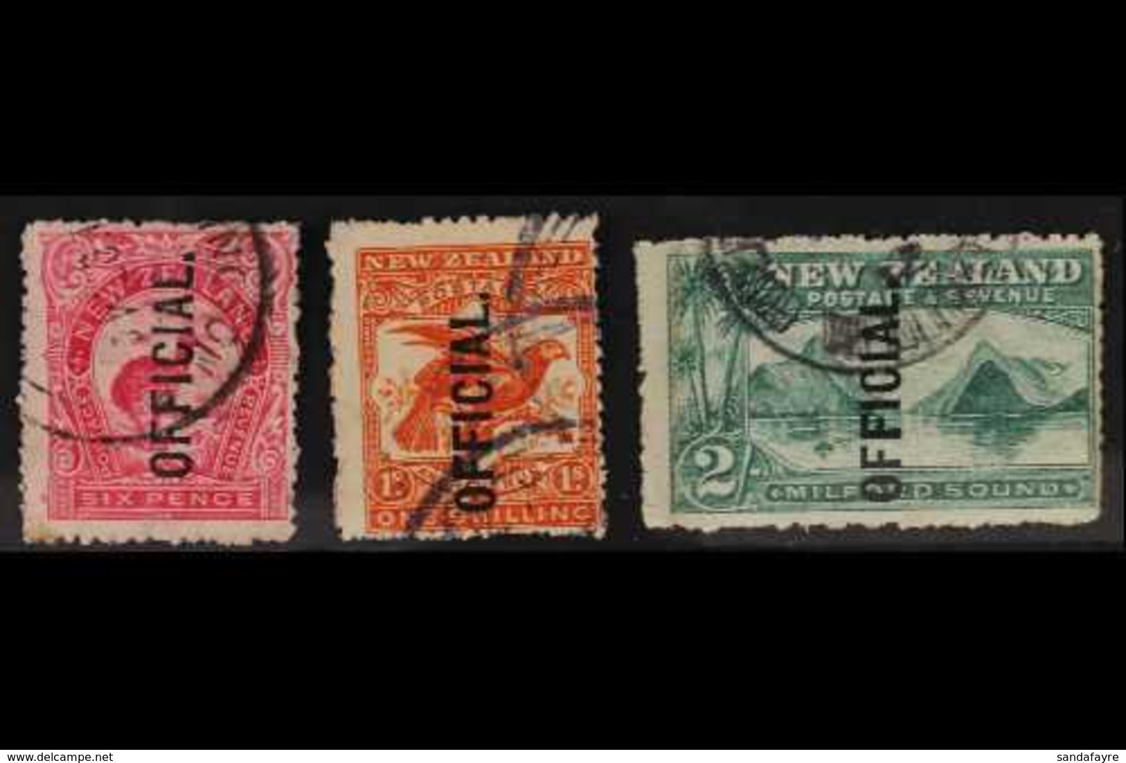 OFFICIALS 1907-11 6d Bright Carmine-pink, 1s Orange-red & 2s Blue-green, SG O64/6, Good To Fine Used (3 Stamps). For Mor - Andere & Zonder Classificatie