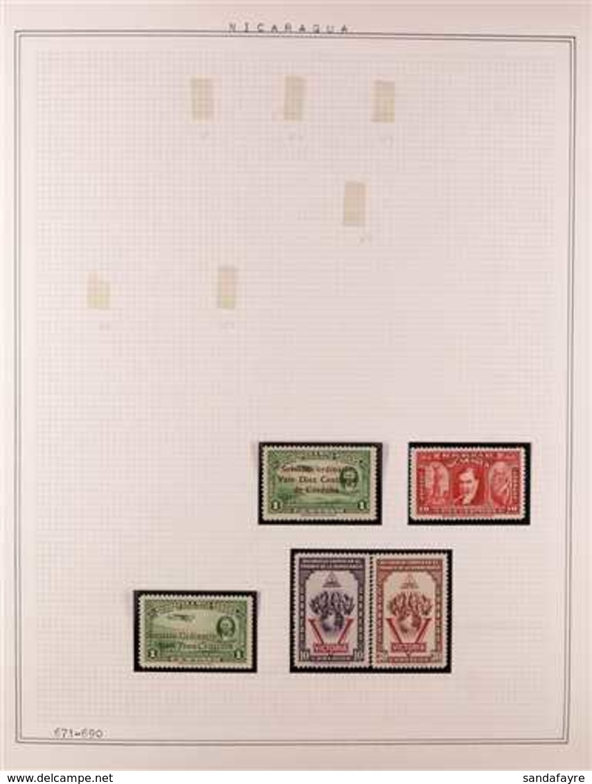 1940-1967 NEVER HINGED MINT COLLECTION In Hingeless Mounts On Leaves, ALL DIFFERENT, Lovely Fresh Condition. (485+ Stamp - Nicaragua