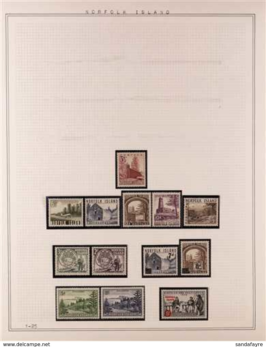 1953-1969 COMPLETE NEVER HINGED MINT COLLECTION In Hingeless Mounts On Leaves, All Different, Includes 1953 Set, 1959 3d - Isla Norfolk