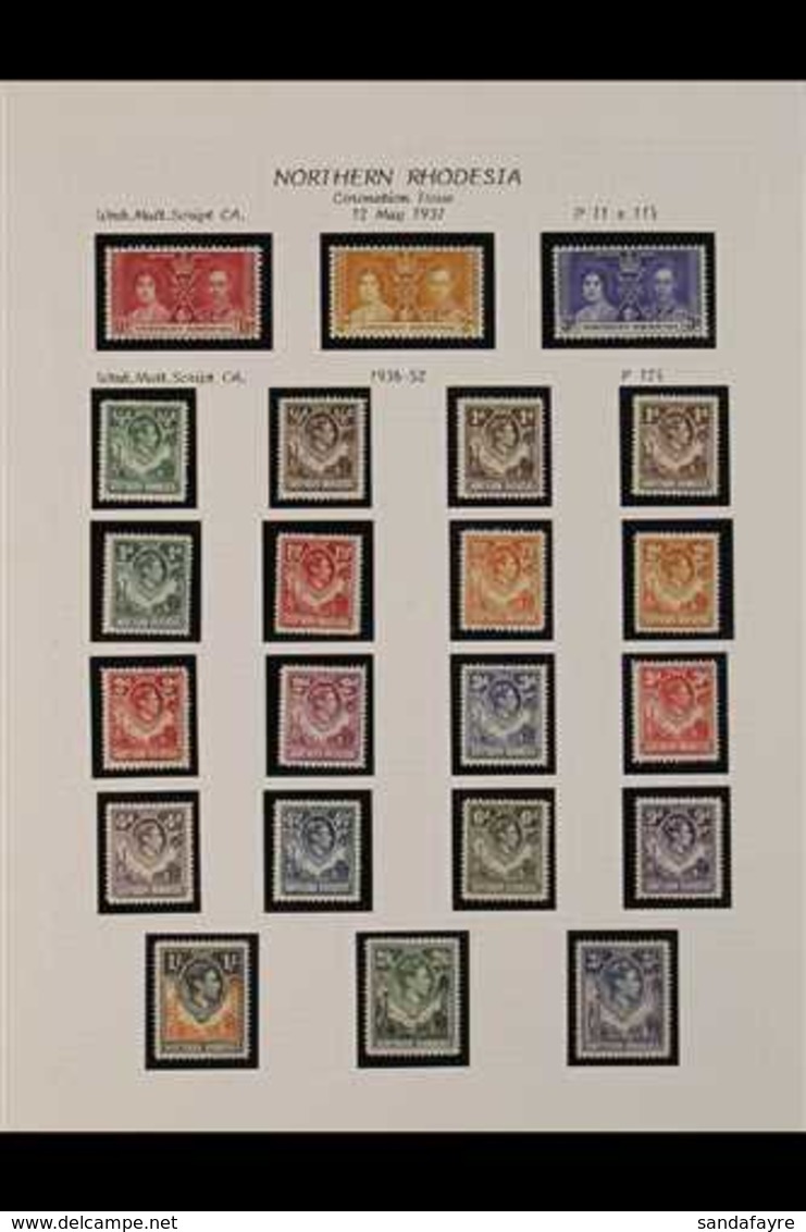 1929-1952 FINE MINT Collection In Hingeless Mounts On Pages. With KGVI Definitive Set To 10s, 1929-52 Postage Due Set, P - Noord-Rhodesië (...-1963)