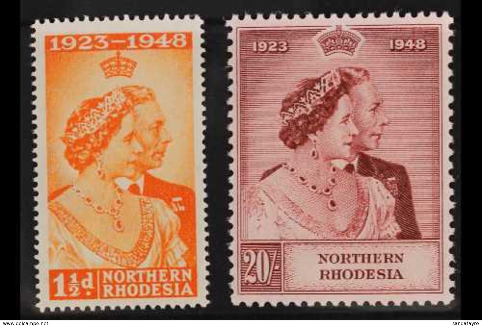 1948 Silver Wedding Set, SG 48/49, Fine Never Hinged Mint. (2 Stamps) For More Images, Please Visit Http://www.sandafayr - Noord-Rhodesië (...-1963)