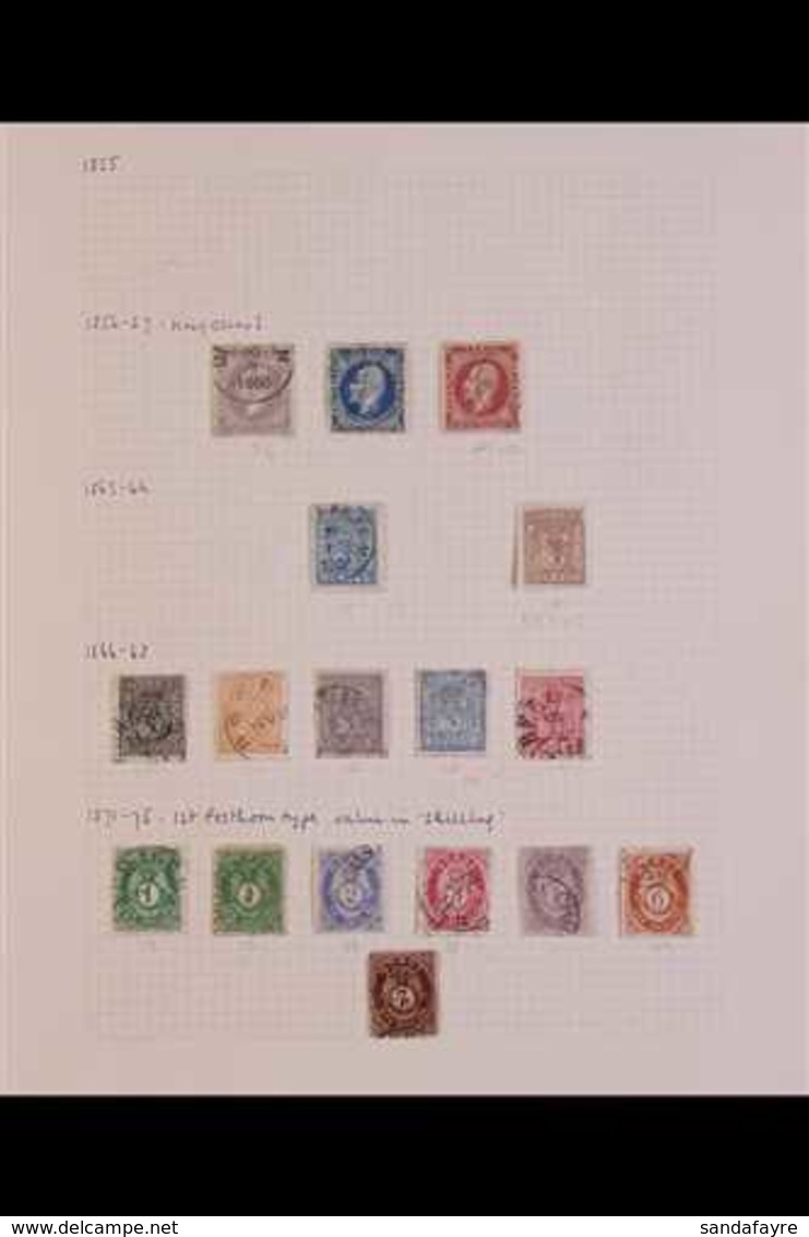 1856-1956 INTERESTING MOSTLY USED COLLECTION On Leaves, All Different, Includes (all Used) 1856-60 3sk, 4sk & 8sk, 1863- - Andere & Zonder Classificatie