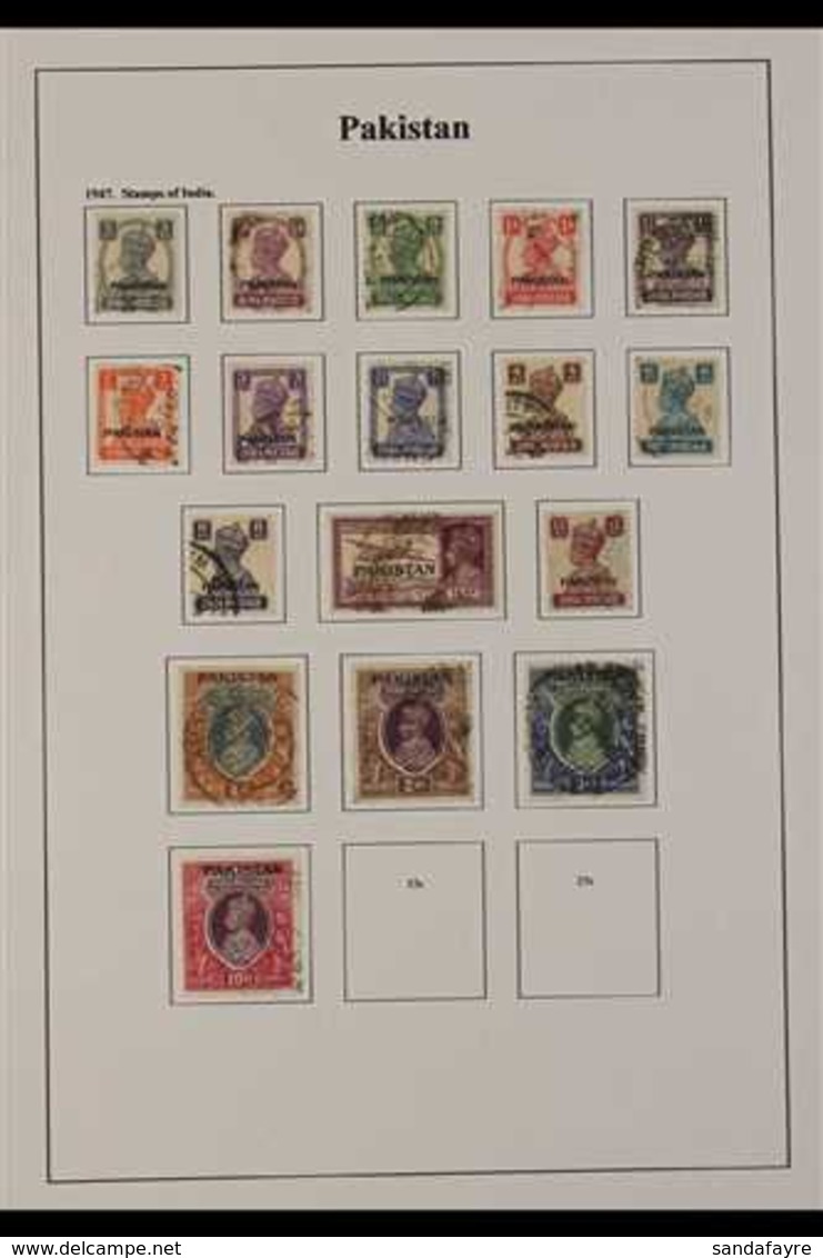 1947-1957 FINE USED KGVI COLLECTION. A Well Presented, All Different Collection, Light Hinged Onto Printed Sleeved Pages - Pakistán