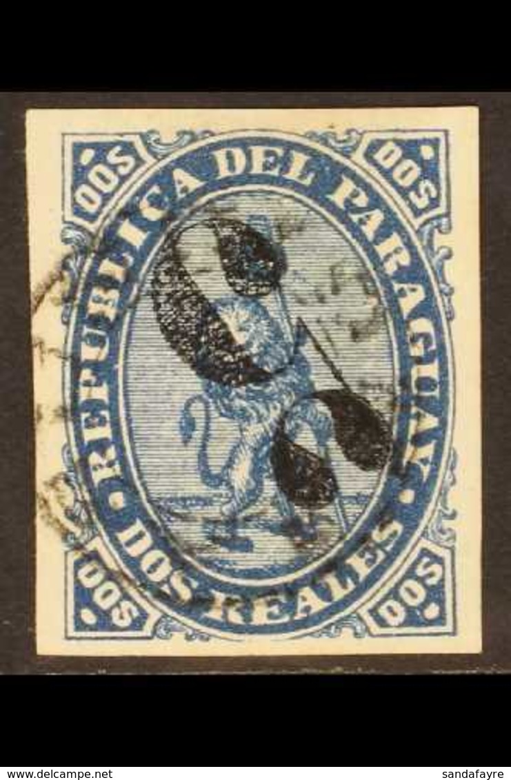 1878 "5"c On 2c Blue Imperf, Black Surcharge,  SG 9, Scott 5, Very Fine Used. For More Images, Please Visit Http://www.s - Paraguay
