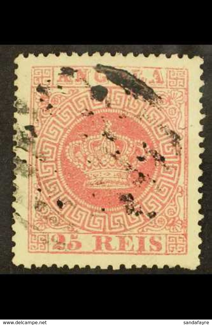 ANGOLA 1875-77 25r Crimson Perf 14 (SG 24, Afinsa 4 D.14), Fine Used, Very Nice Centering, Fresh Colour, Scarce. For Mor - Altri & Non Classificati