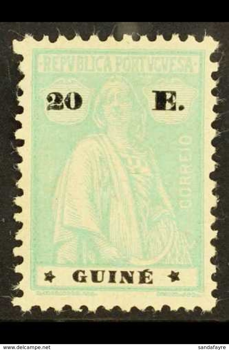 GUINEA 1919-26 20E Pale Emerald-green Ceres (SG 240, Afinsa 200 III-IV), Fine Mint Part Gum, Fresh. For More Images, Ple - Otros & Sin Clasificación