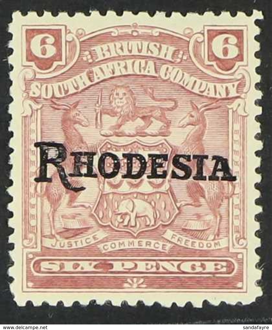 1909-12 6d Reddish Purple Overprint With NO STOP Variety, SG 106a, Mint Part Gum, Also Showing No Serif To The Right Ape - Andere & Zonder Classificatie