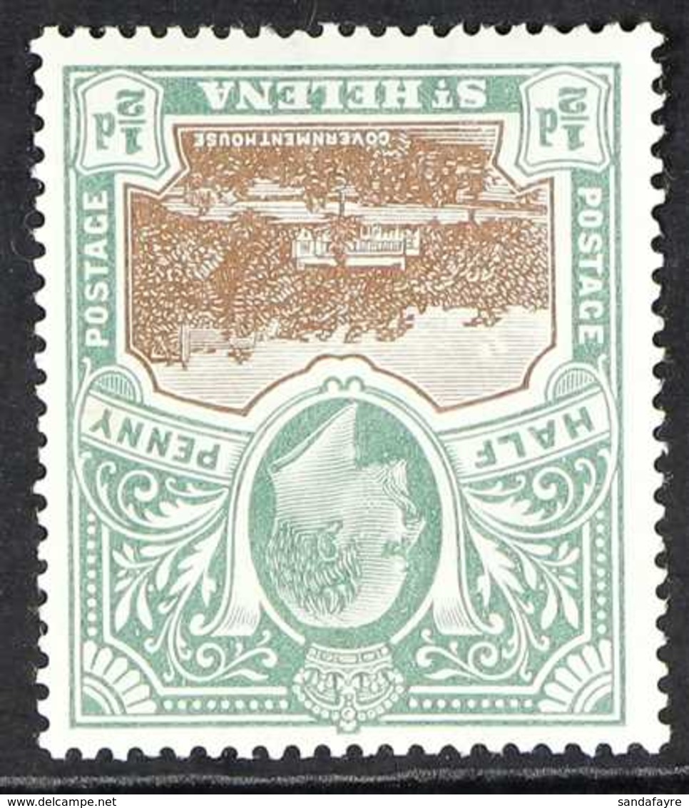 1903 KEVII ½d Brown & Grey-green, Variety "INVERTED WATERMARK", SG 55w, Very Fine Mint For More Images, Please Visit Htt - Sainte-Hélène