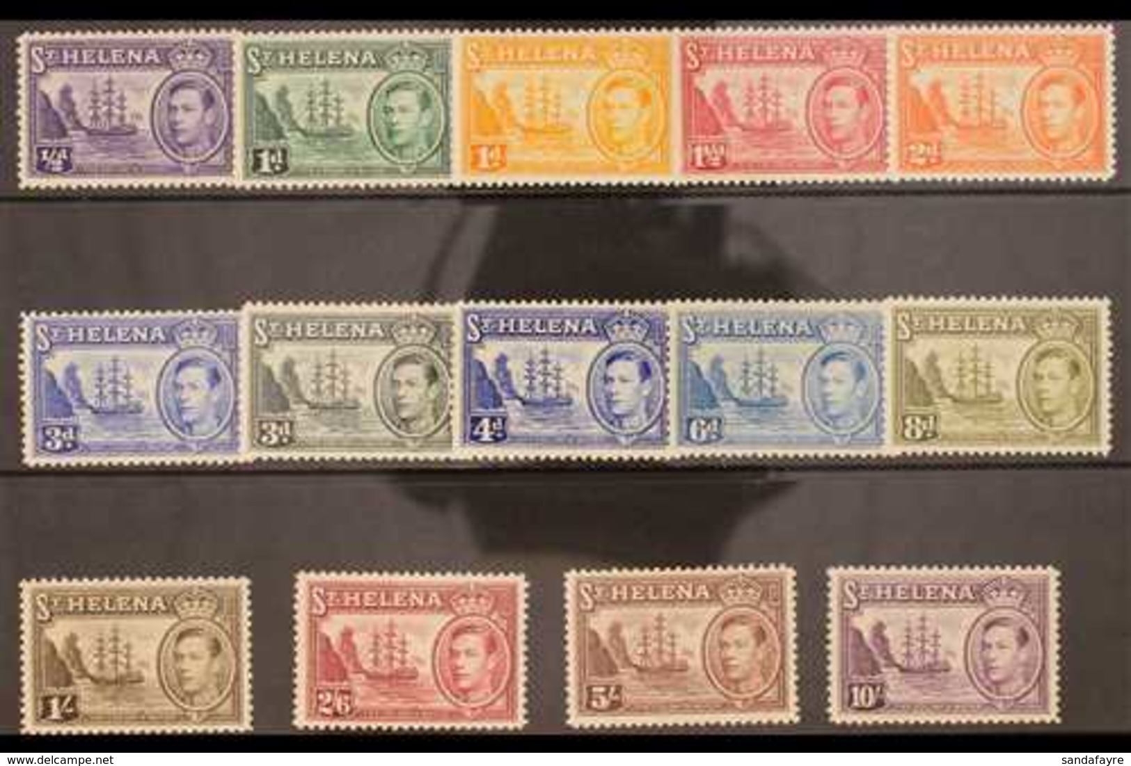 1938-44 KGVI Definitive Complete Set, SG 131/40, Very Fine Mint (14) For More Images, Please Visit Http://www.sandafayre - Isla Sta Helena