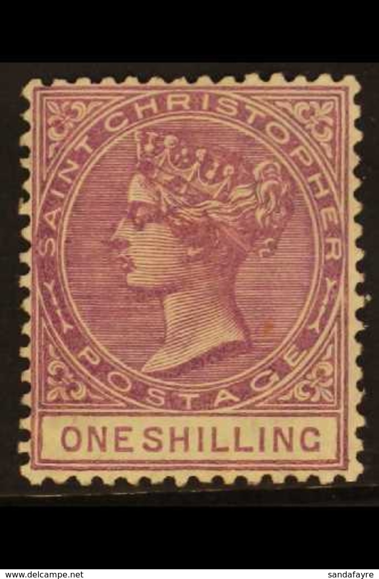 1882-90 1s Bright Mauve, SG 21, Fine Mint. For More Images, Please Visit Http://www.sandafayre.com/itemdetails.aspx?s=64 - San Cristóbal Y Nieves - Anguilla (...-1980)