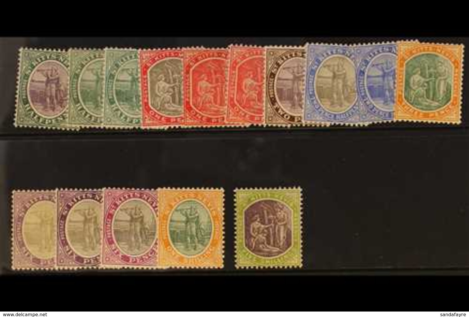 1905-18 Complete Set, SG 11/21, Plus Additional ½d, 1d And 6d (2) Listed Shades, Fine Mint. (15) For More Images, Please - St.Kitts-et-Nevis ( 1983-...)