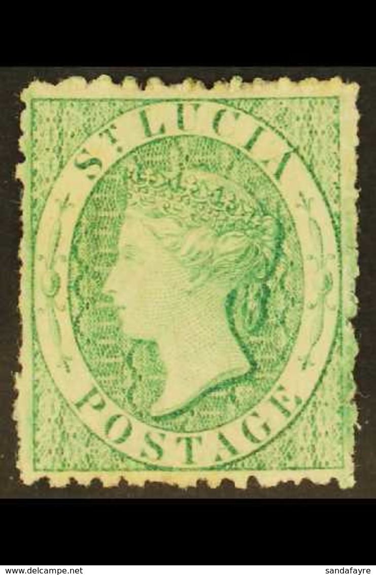 1863 (6d) Emerald-green, Watermark Crown CC, Perf 12½, SG 8, Mint.  For More Images, Please Visit Http://www.sandafayre. - Ste Lucie (...-1978)