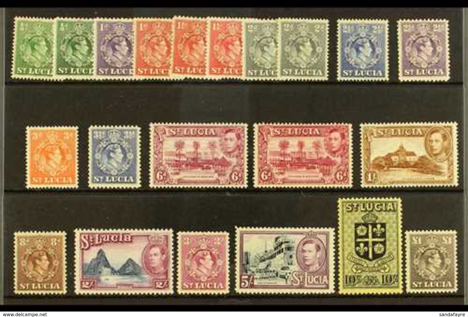 1938-48 Definitive Set Plus Some Additional Perf Variants, SG 128/41, MINT (20+ Stamps) For More Images, Please Visit Ht - Ste Lucie (...-1978)