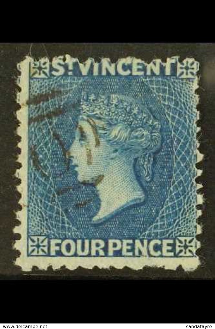 1875-78 4d Blue, Perf 11-12½, SG 25, Fine Used. For More Images, Please Visit Http://www.sandafayre.com/itemdetails.aspx - St.Vincent (...-1979)