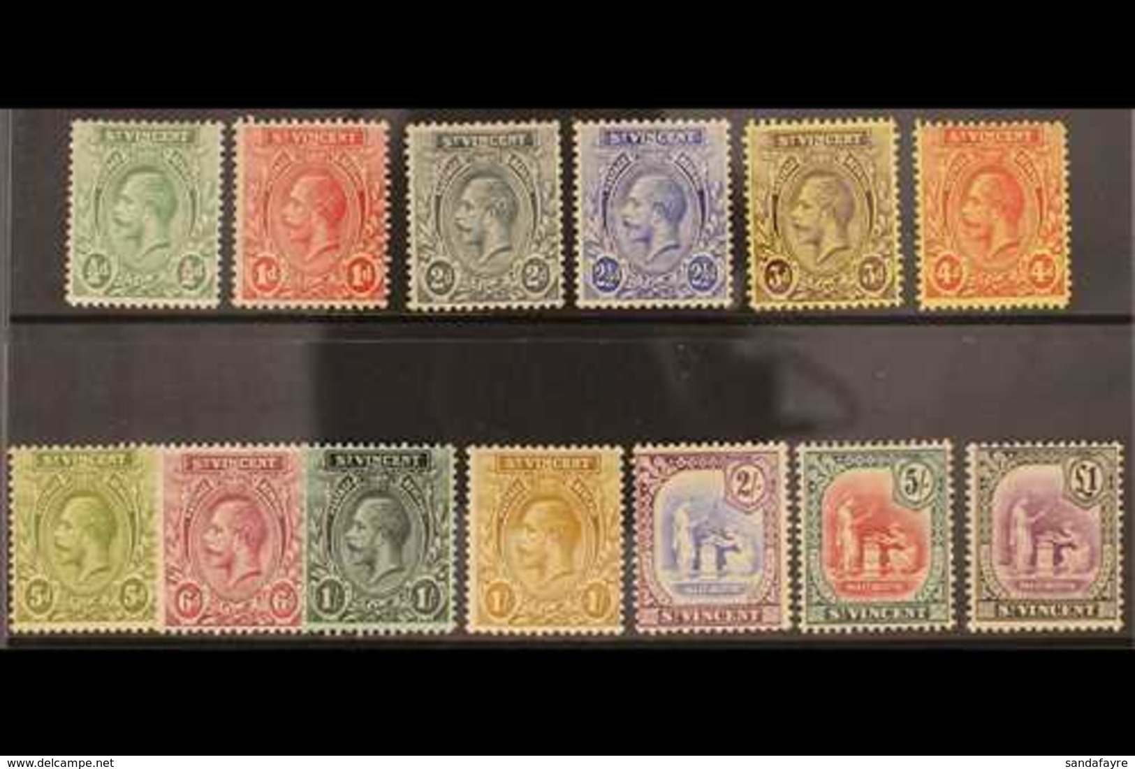 1913-17 KGV MCA Wmk Definitive Set, SG 108/120, Fine Mint (13 Stamps) For More Images, Please Visit Http://www.sandafayr - St.Vincent (...-1979)