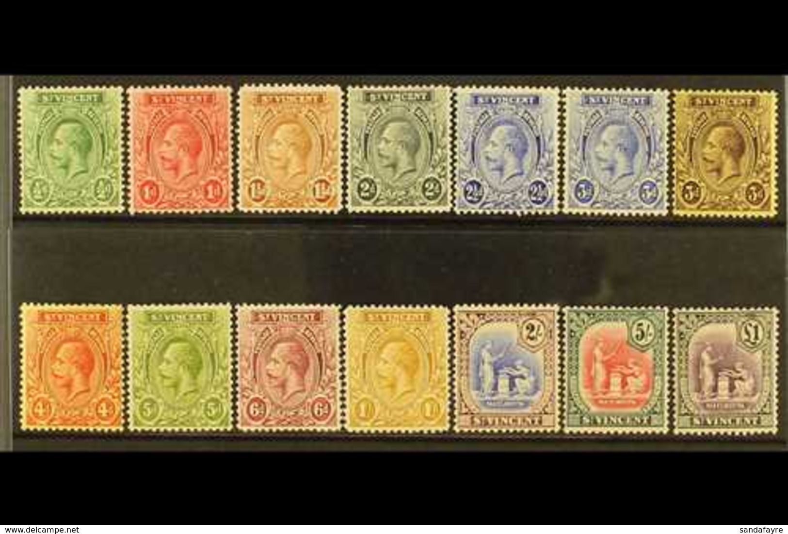 1921-32 KGV Wmk Script CA, Complete Set, SG 131/41, Very Fine Mint (14 Stamps). For More Images, Please Visit Http://www - St.Vincent (...-1979)