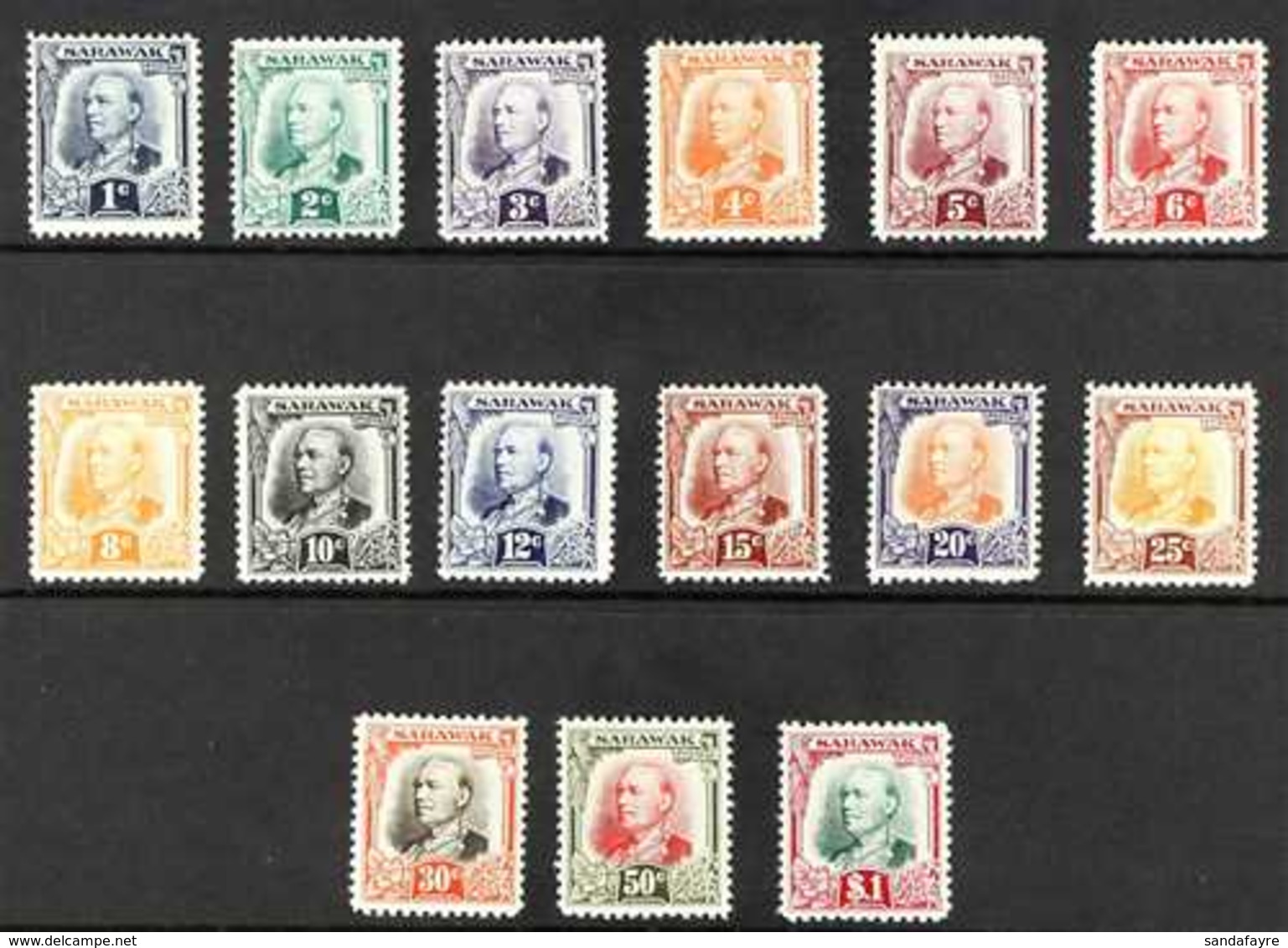 1932 Sir Charles Vyner Brooke Complete Set, SG 91/105, Very Fine Mint, Very Fresh. (15 Stamps) For More Images, Please V - Sarawak (...-1963)