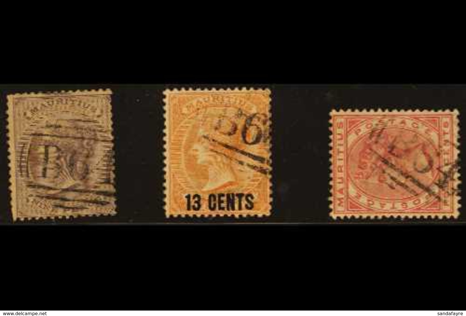 MAURITIUS USED IN SEYCHELLES Fine Used Selection With "B64" Cancels, Comprising 1860-63 9d Dull Purple (SG Z10), 1878 13 - Seychelles (...-1976)