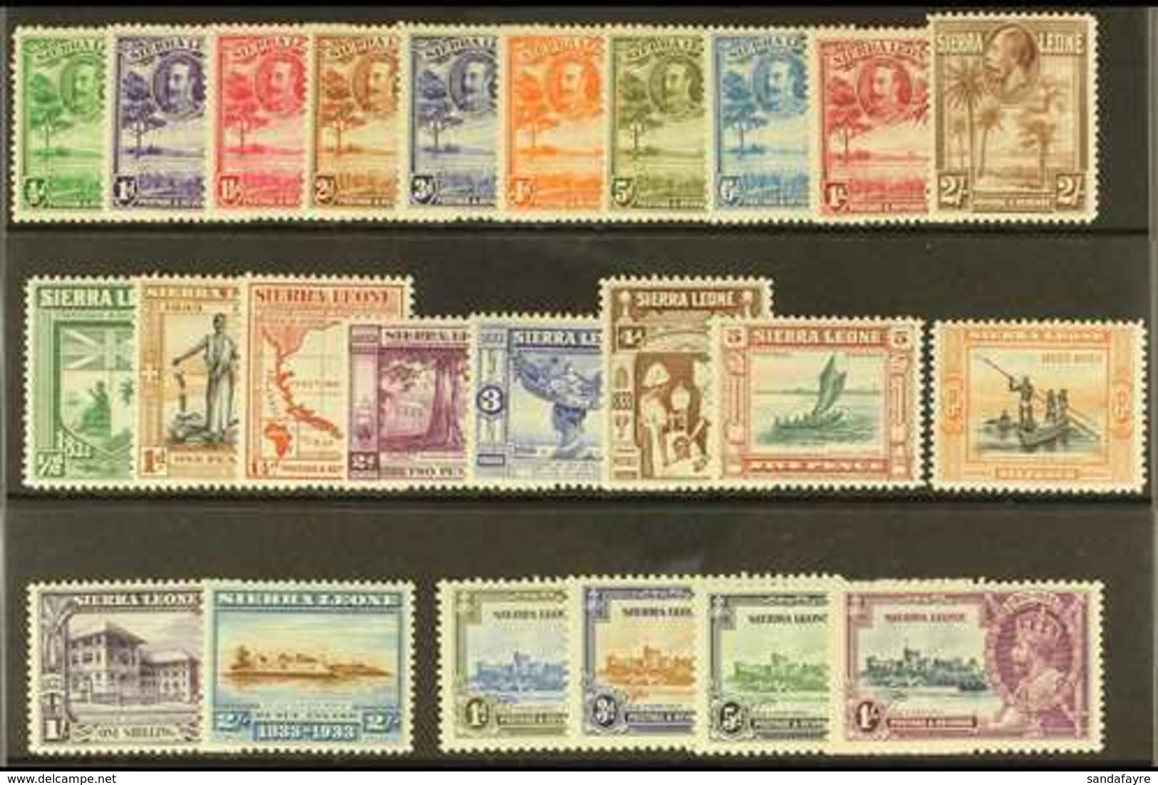 1932-6 KGV MINT SELECTION On A Stock Card, Includes 1932 Definitive Set To 2s, 1933 Wilberforce Set To 2s & 1935 Silver  - Sierra Leona (...-1960)