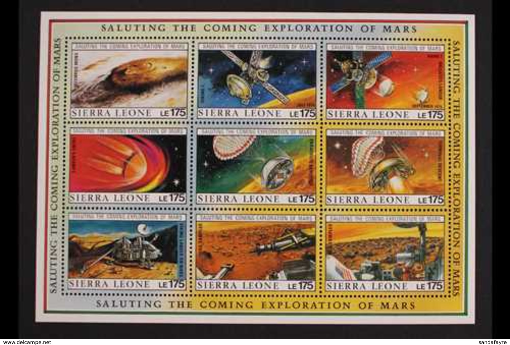 1990 Exploration Of Mars Complete Set, SG 1380/1415, Superb Never Hinged Mint Se-tenant Sheetlets, Very Fresh. (4 Sheetl - Sierra Leone (...-1960)