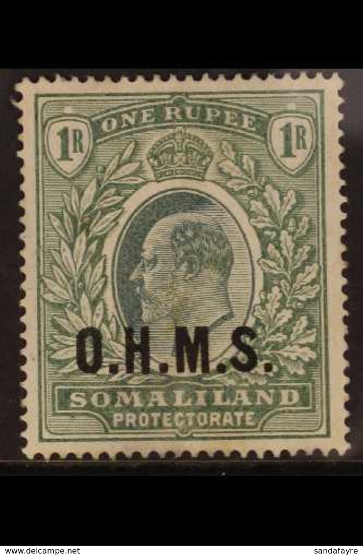 OFFICIAL 1904-05 KEVII 1r Green CC Wmk, Overprinted O.H.M.S, SG O15, Fine Mint. For More Images, Please Visit Http://www - Somaliland (Protectorat ...-1959)