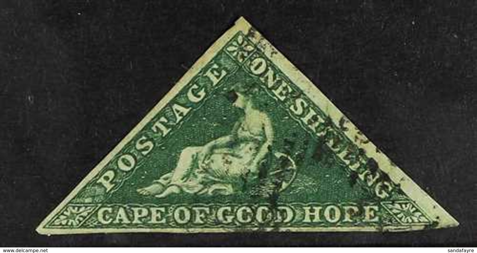 CAPE OF GOOD HOPE 1855 1s Deep Dark Green, SG 8b, Used With Clear To Large Margins All Round. Good Colour But Heavyish C - Non Classés