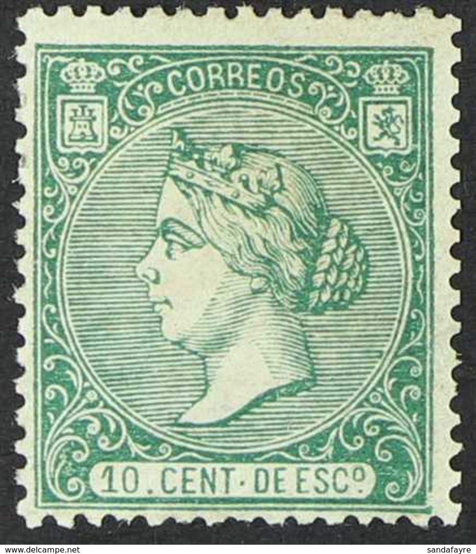 1866 10c Green (Edifil 84, Scott 85, SG 96), Very Fine Mint. Fresh! For More Images, Please Visit Http://www.sandafayre. - Andere & Zonder Classificatie