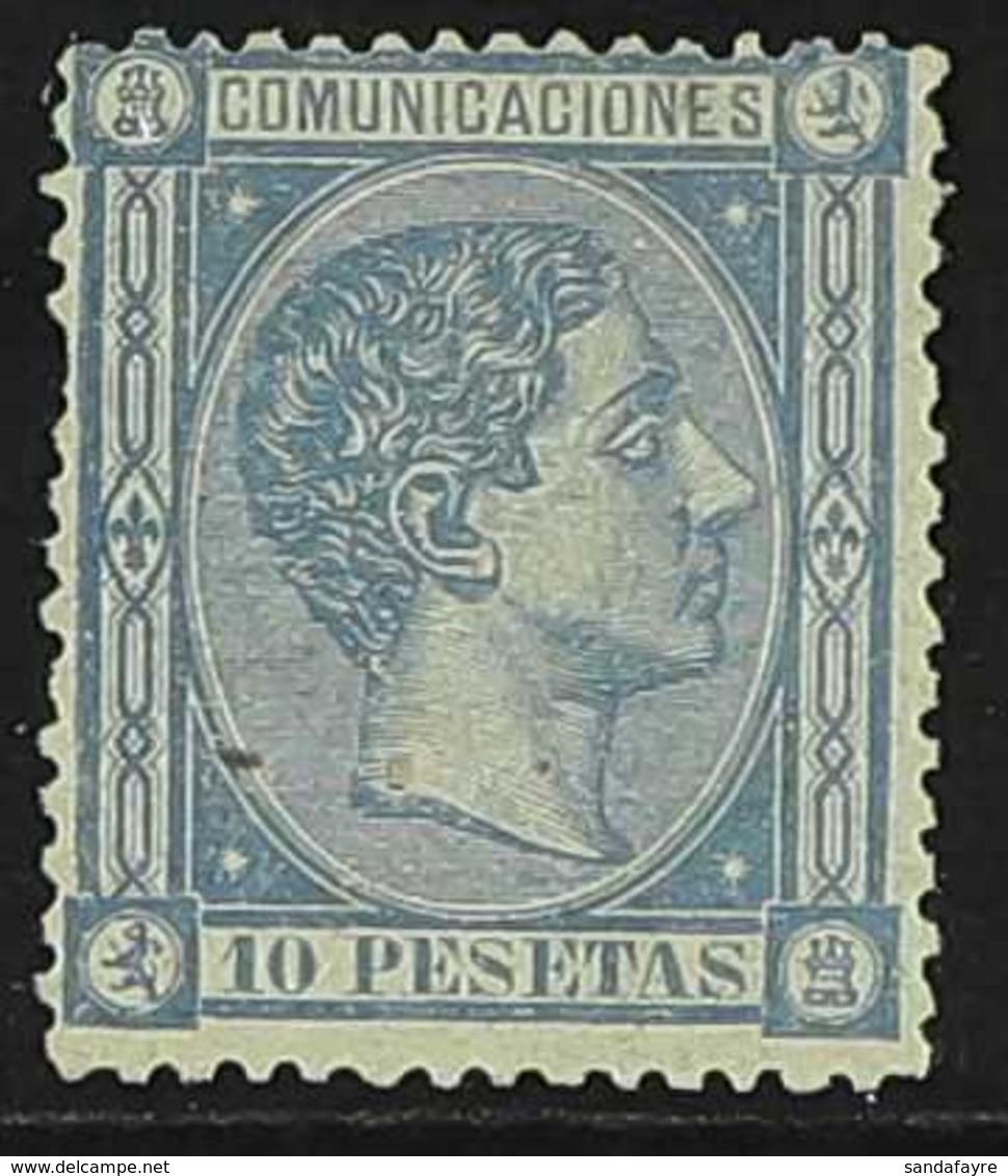 1875 King Alfonso XII (blue Framed Numbers On Back) 10p Ultramarine (Edifil 171, Scott 221, SG 237) Mint With Original G - Otros & Sin Clasificación