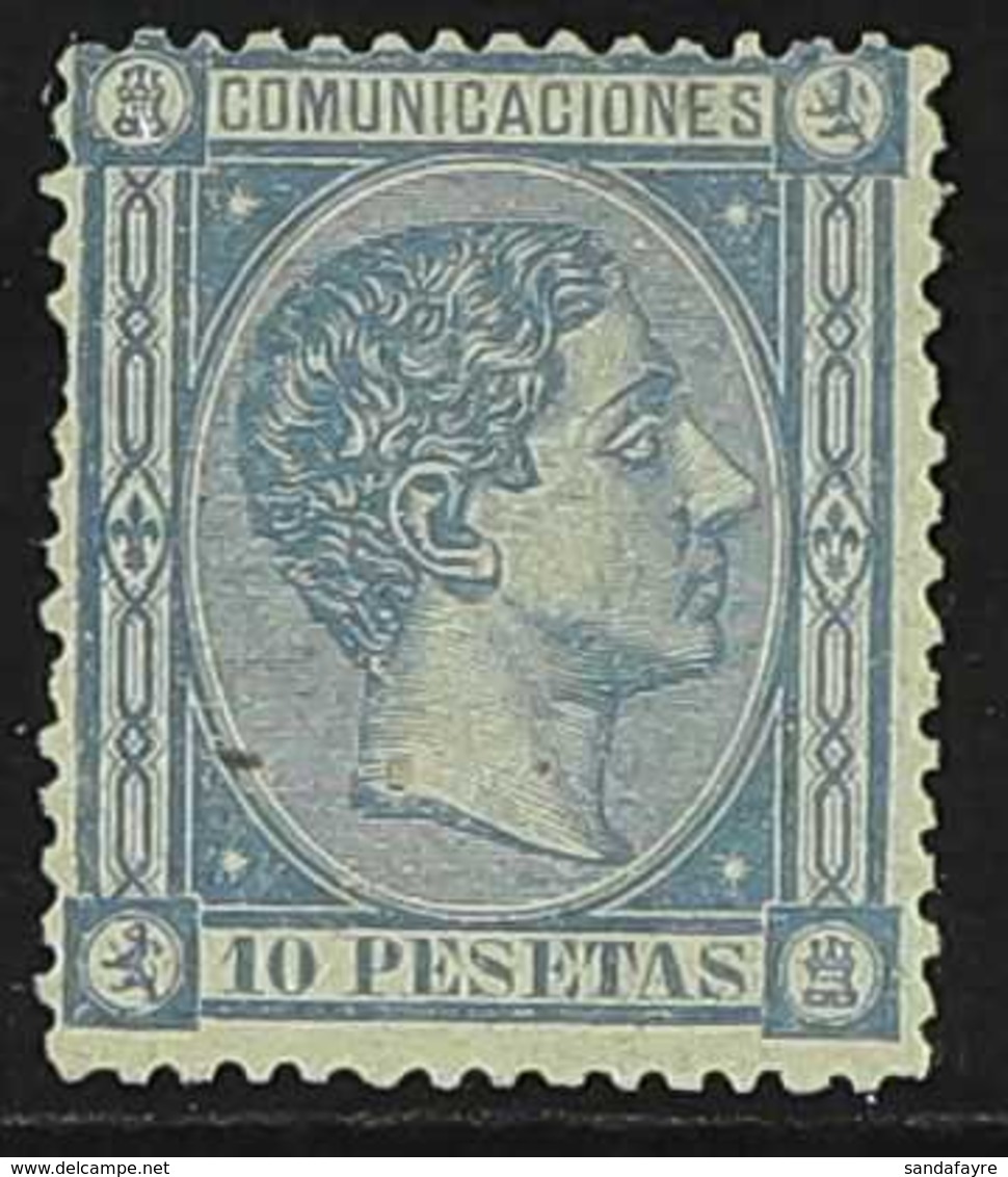 1875 King Alfonso XII (blue Framed Numbers On Back) 10p Ultramarine (Edifil 171, Scott 221, SG 237) Mint With Original G - Sonstige & Ohne Zuordnung