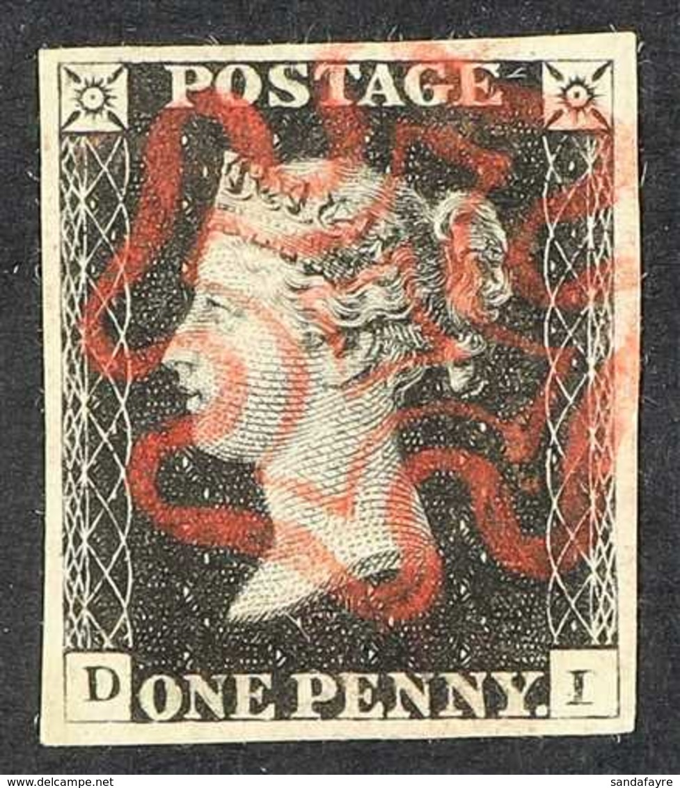 1840 1d Black 'D I' Plate 6, SG 2, Very Fine Used With 4 Margins & Choice Red MC Cancellation. A Particularly Beautiful  - Sin Clasificación