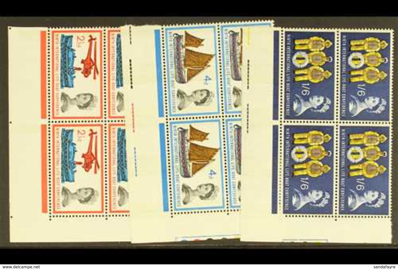 1963 Lifeboat Conference Both Ordinary And Phosphor Sets Complete In Lovely Lower Right CORNER BLOCKS Of Four, SG 639/64 - Otros & Sin Clasificación