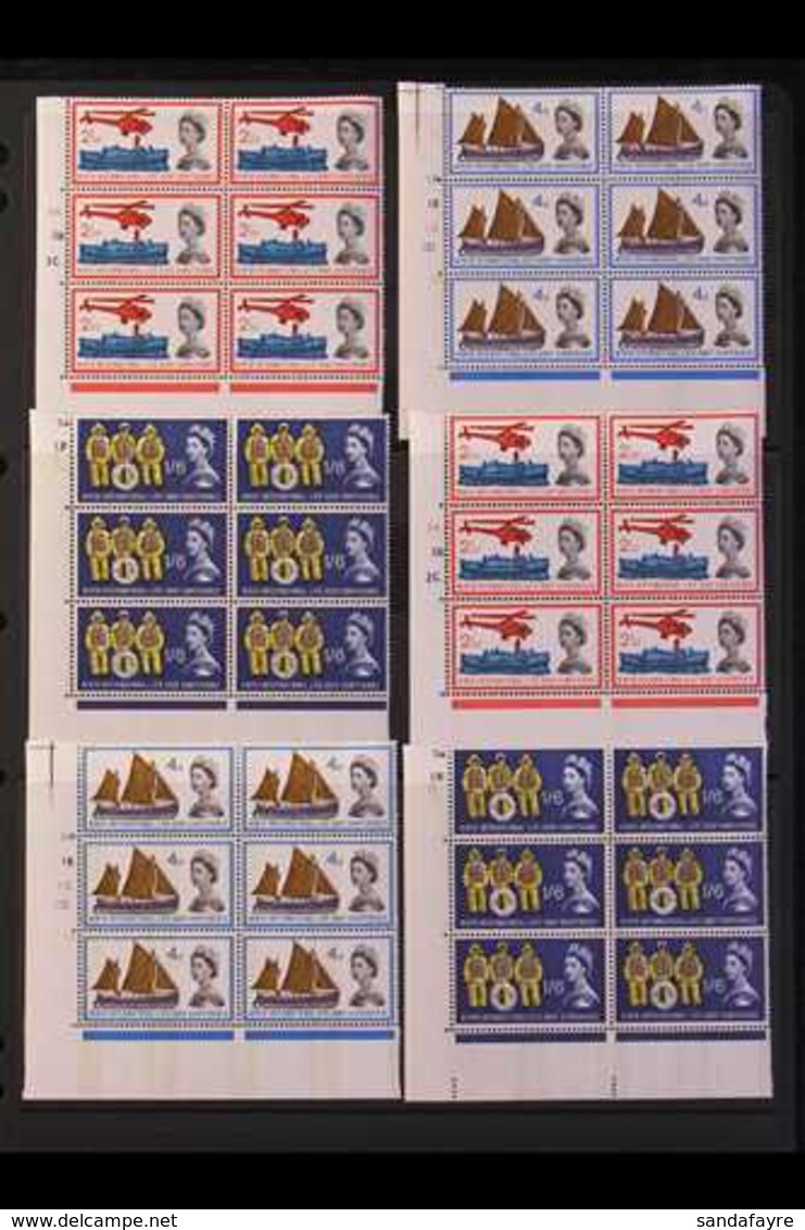 1963 LIFEBOAT CYLINDER BLOCKS SET. International Lifeboat Conference Ordinary And Phosphor Sets (SG 639/41p) In CYLINDER - Autres & Non Classés