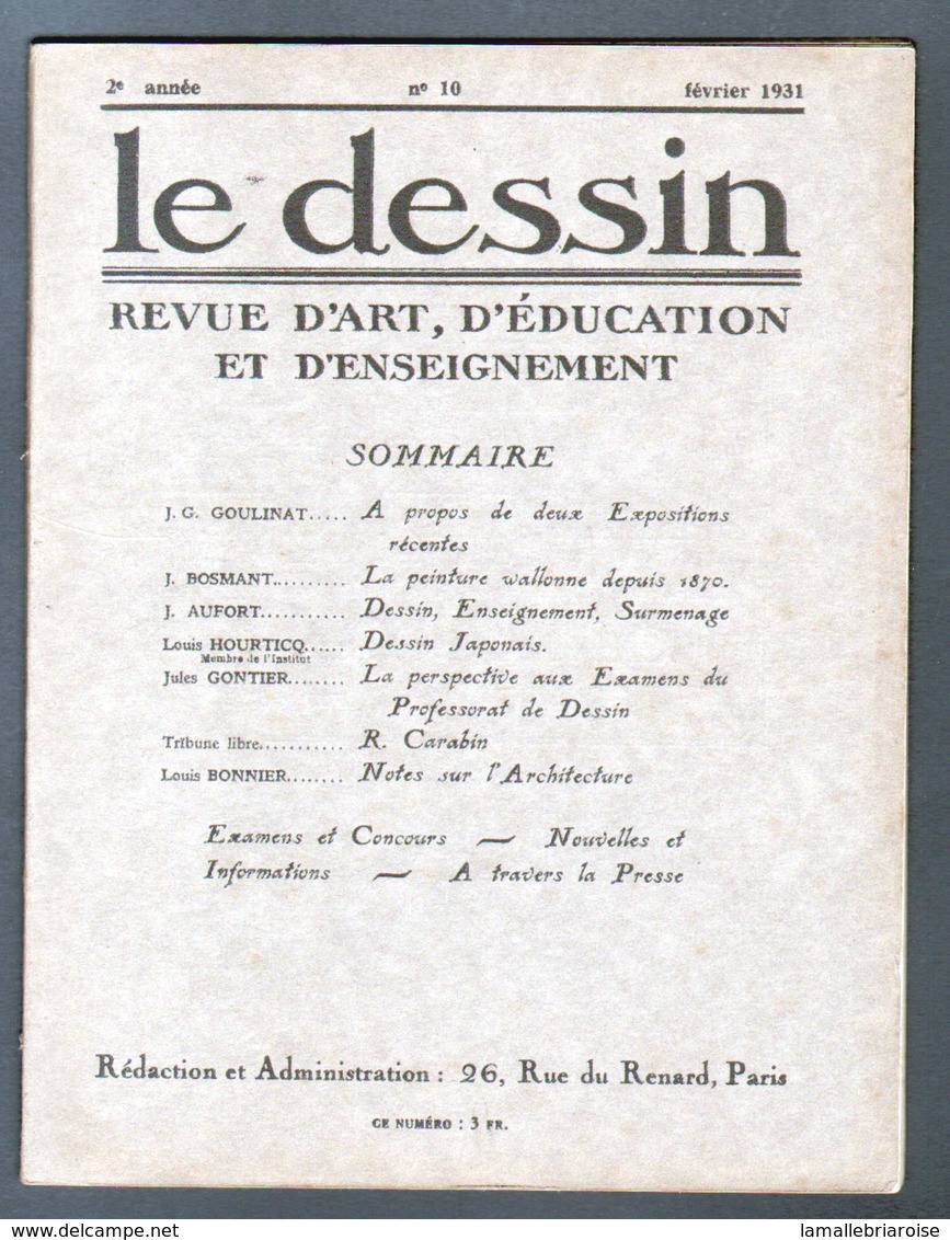 LE DESSIN , REVUE D'ART, N°10 ,fevrier 1931, Nombreuses Illustrations Dont 10 Dessins Japonais - 1900 - 1949