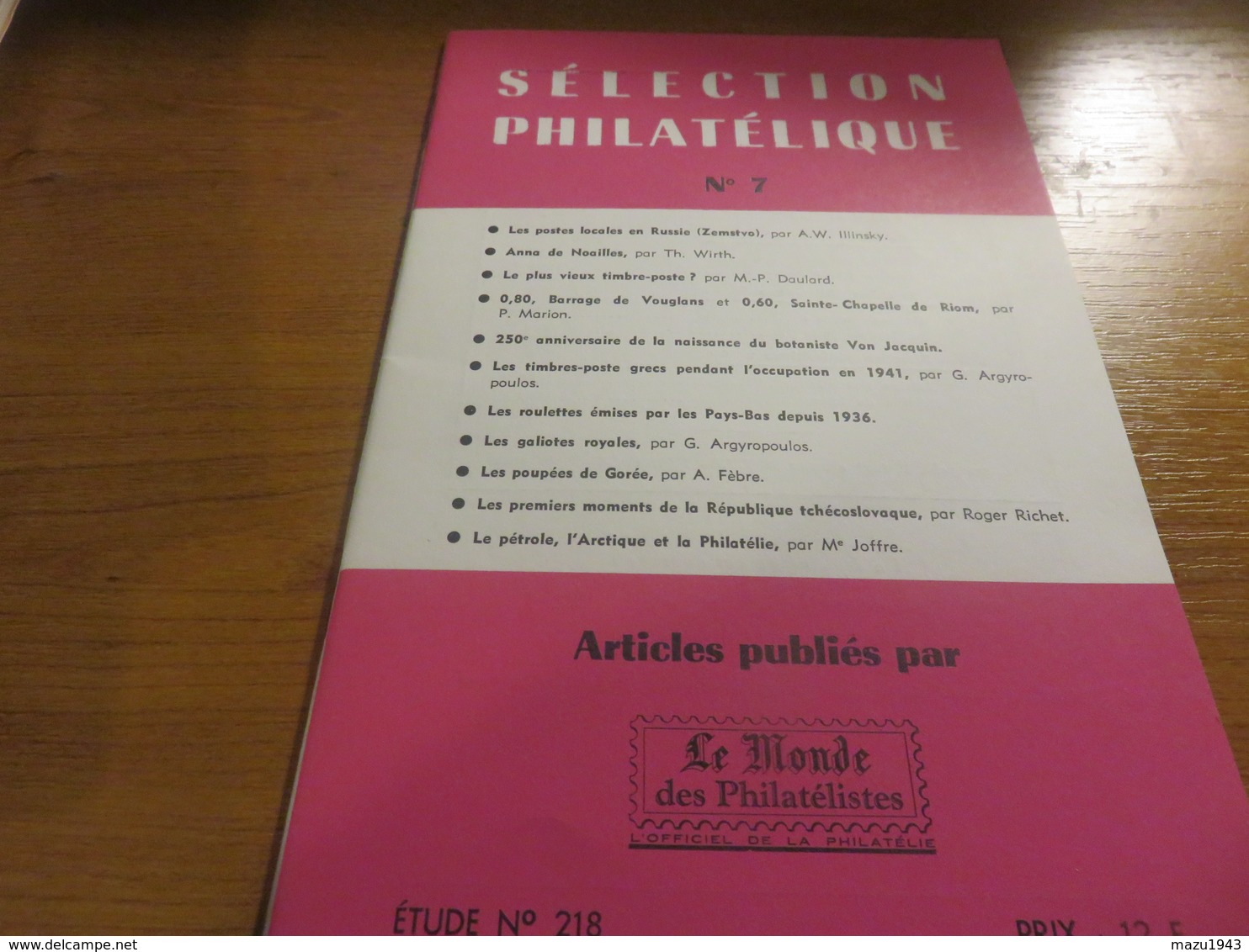 Sélection D'articles Du Monde Des Philatélistes - Sonstige & Ohne Zuordnung