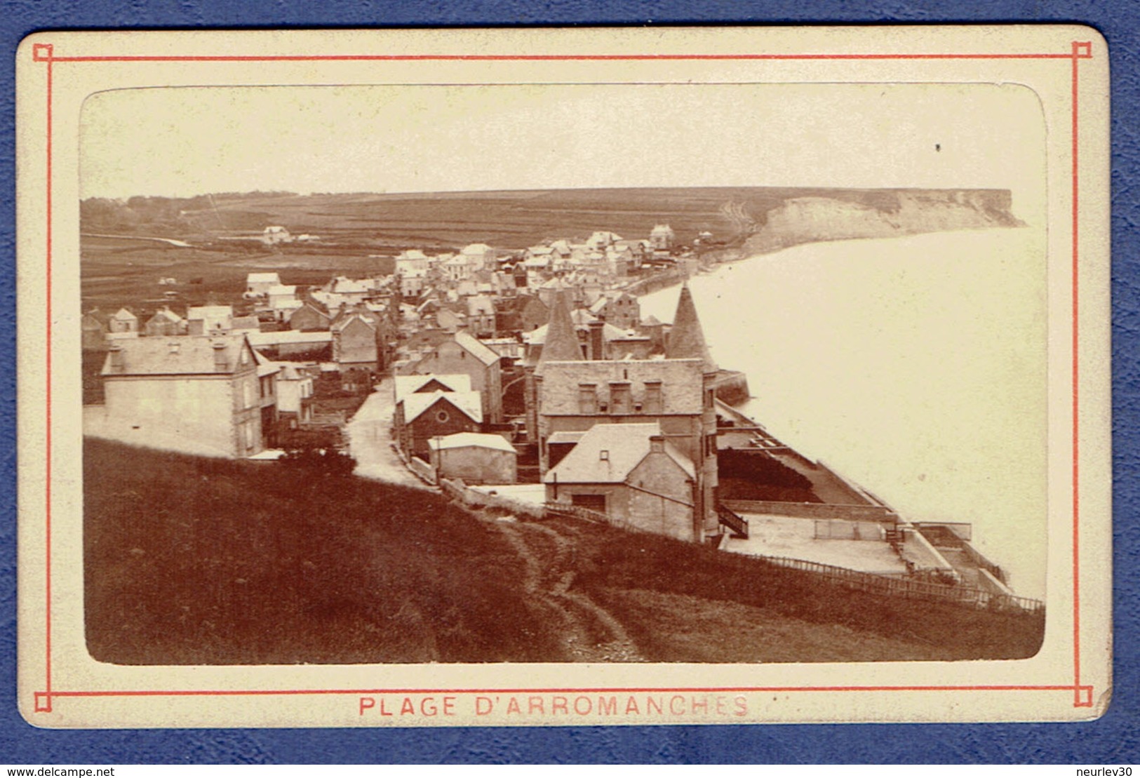 PHOTO ANCIENNE CDV - CALVADOS (14) - PLAGE D'ARROMANCHES - Anciennes (Av. 1900)