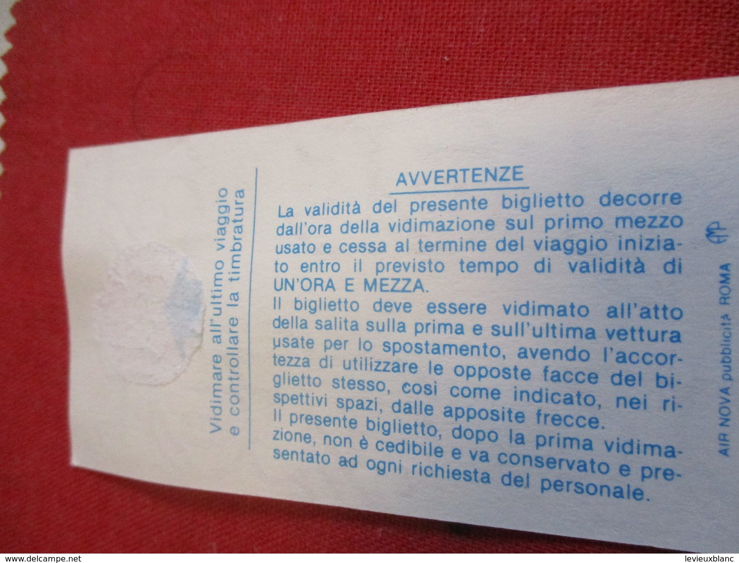 BUS/ 1  Ticket Ancien Usagé/ATAC /Azienda Tranvie Autobus Comune Di ROMA/ ROME/Octobre 1991           TCK137 - Europa