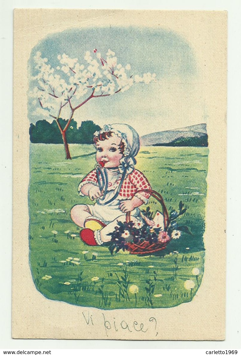 BAMBINA SU PRATO -  VIAGGIATA FP - 1900-1949