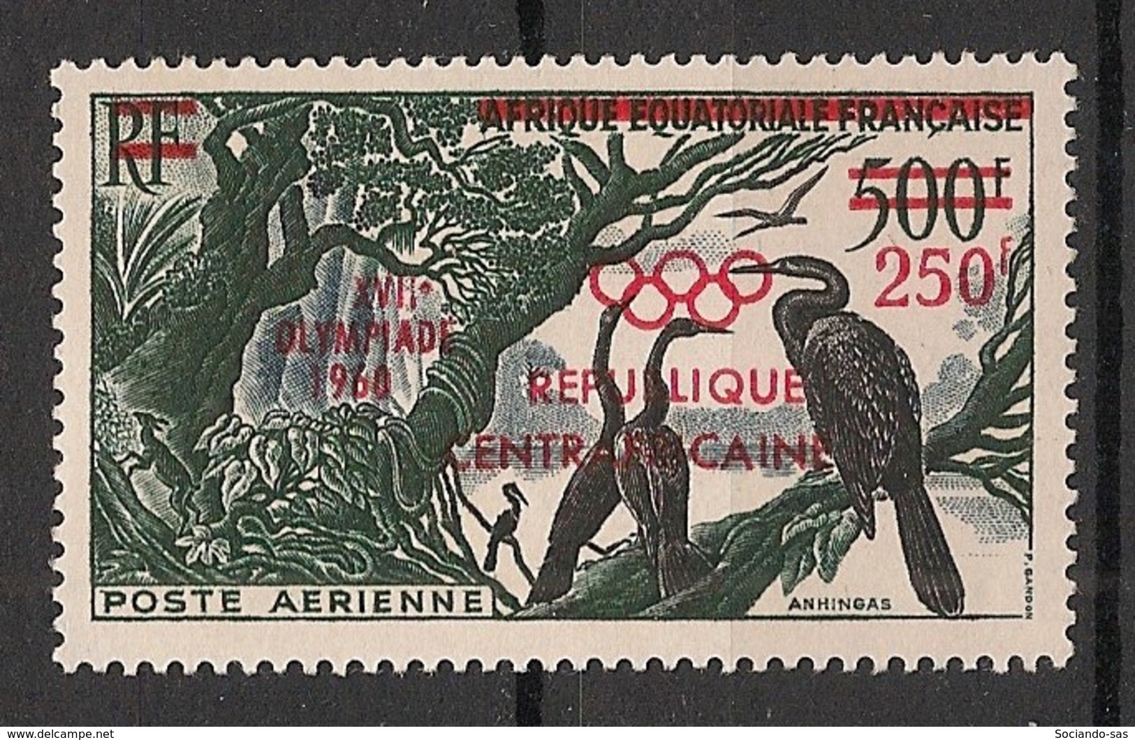 Centrafricaine - 1960 - Poste Aérienne PA N°Yv. 4 - Olympics / Rome - Oiseaux - Neuf Luxe ** / MNH / Postfrisch - Centrafricaine (République)