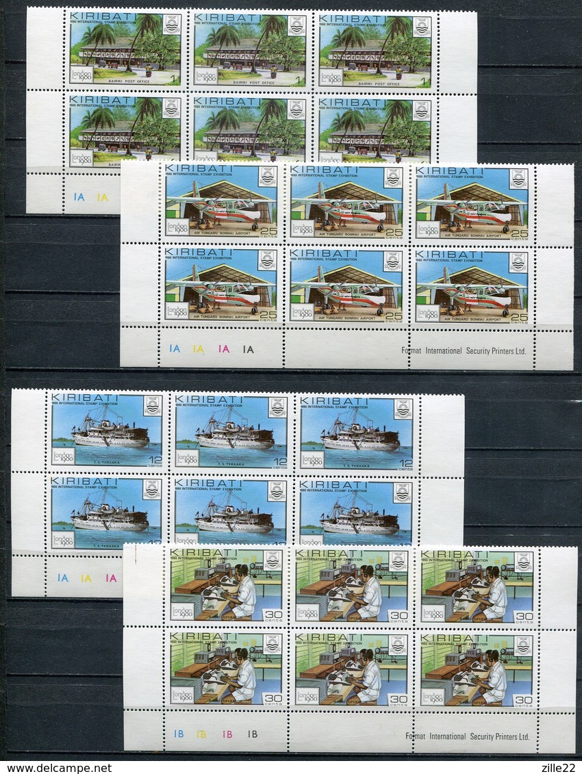 Kiribati Mi# 349-52 Control Blocks Postfrisch MNH - Postal Service - Kiribati (1979-...)