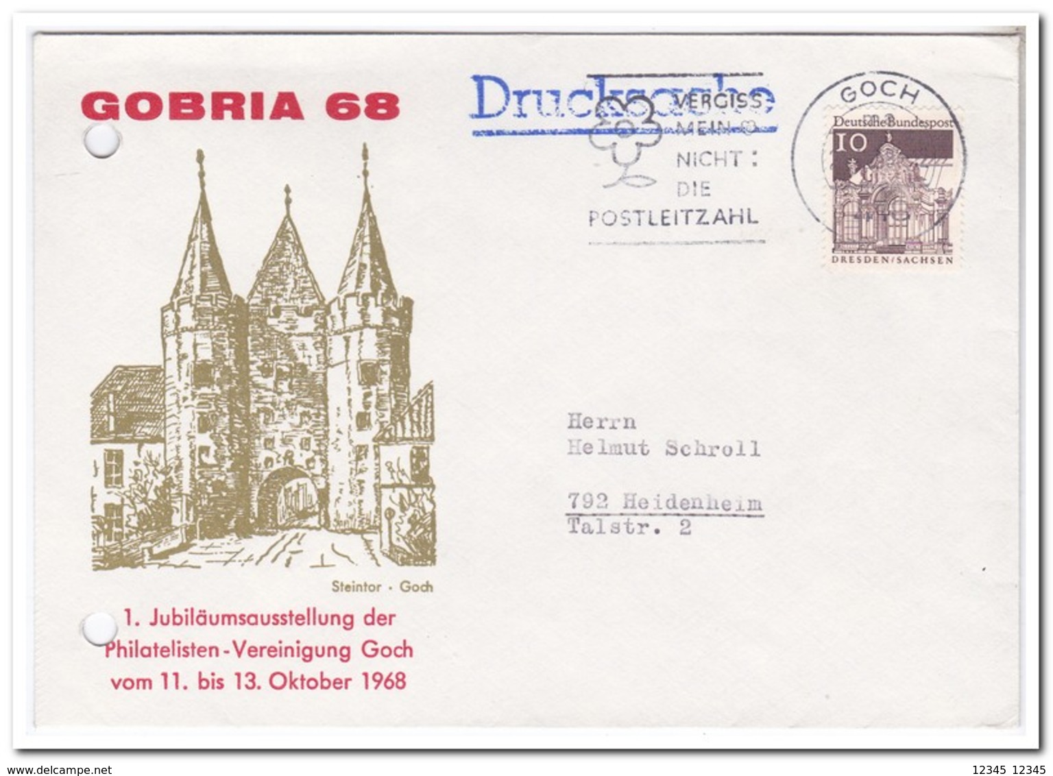 Duitsland 1968, Letter From Goch To Heidenheim - Brieven En Documenten